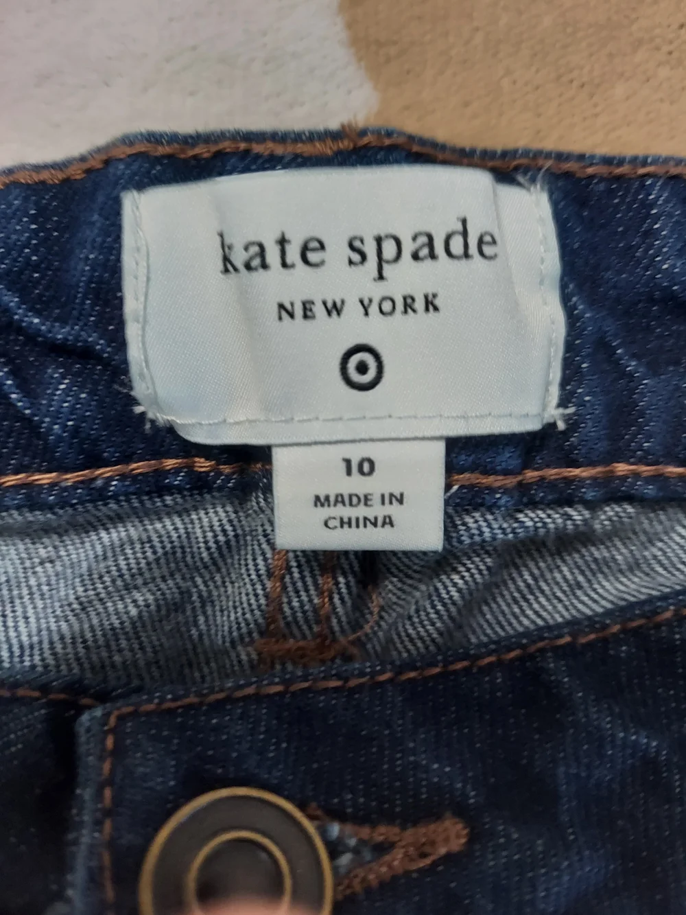 Kate Spade New York for Target Dark Wash Wide Leg Cuffed Denim Jeans Size 10